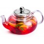 Чайник стеклянный "Рубиновый Закат " с металлической колбой, 600 мл